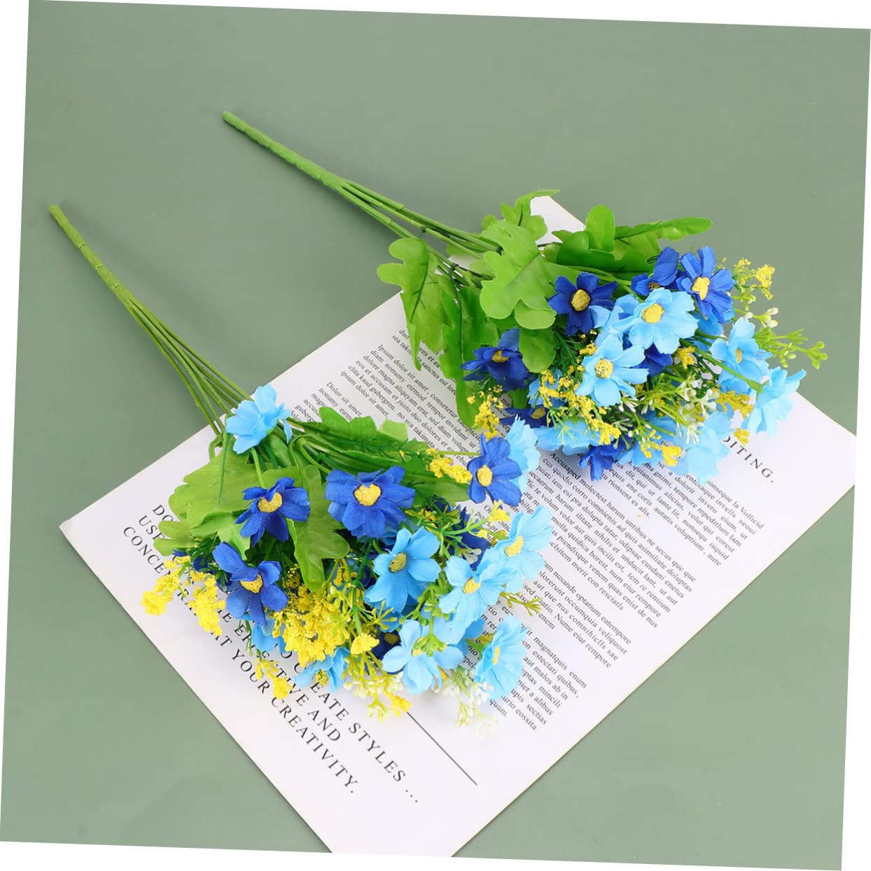 Levemolo 9stücke Köpfe Kunstblumen Strauß Kunststoff Margerite Für Hochzeiten Und Wohnräume Dekorative Blütenbündel Blau