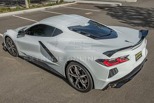 Miniatura 2 de Repuesto para modelos Chevrolet Corvette C8 2020  Par de mimbres adicionales de alerón de tapa trasera de maletero estilo Z51 (plástico ABS - carbón