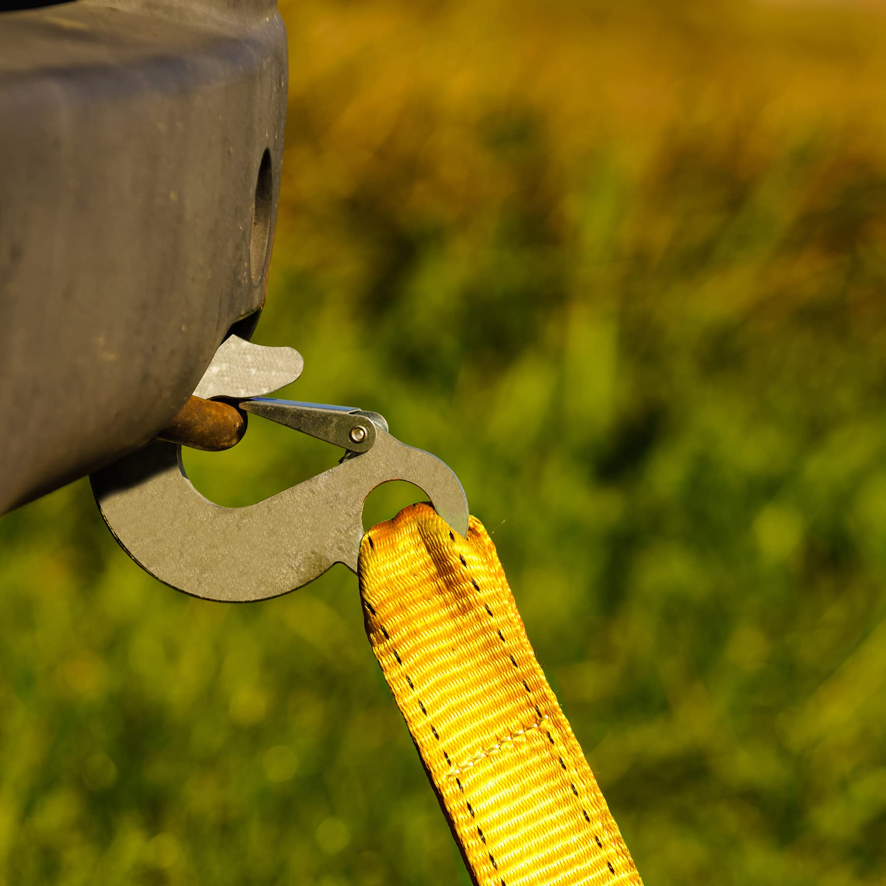 Retoo 4 metri di corda da traino fino a 5 tonnellate con doppio gancio, alimentazione di emergenza, cinghia di traino rinforzata e estesa con carico di 5000 kg, cavo elastico di traino, giallo