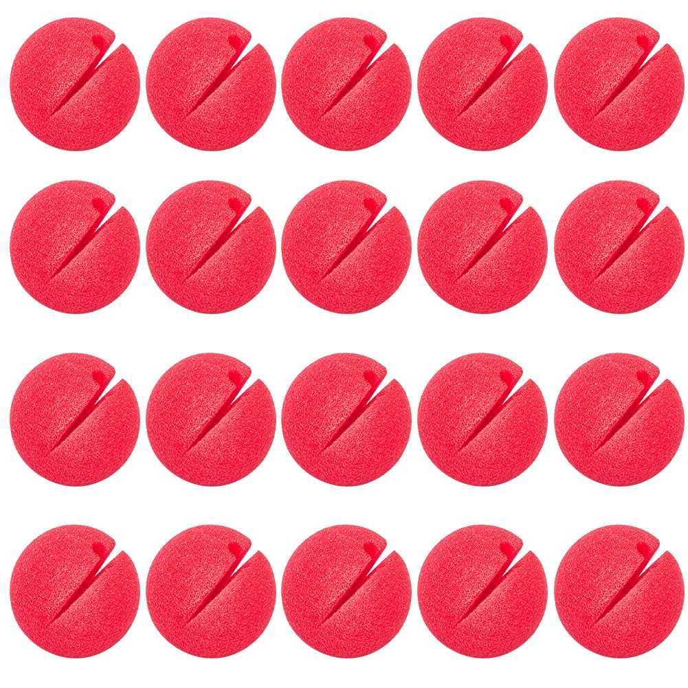 GORGECRAFT 40Pcs Circus Clown Nose 48mm Round Sponge Christmas Cosplay Prop Reindeer Noses Ball Carnival Nose Decorations for Halloween Costume Theme Party Masquerade Dress up Dolls Supplies