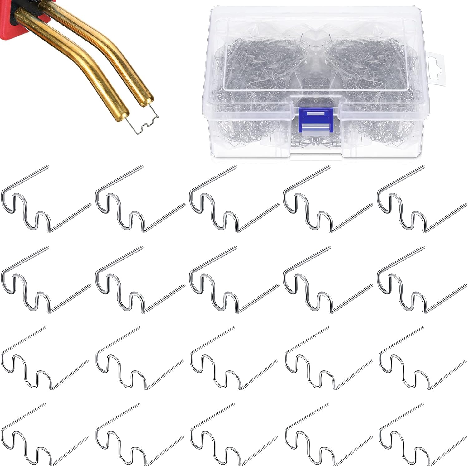 1200 Pieces Welding Rods plastic Hot Stable Repair Welding Wire Hot Staple Repair Machine Welding Hot Staples Car Auto Bumper Repair Wires for Cars Wave Staples 0.8 0.6 mm - - 
