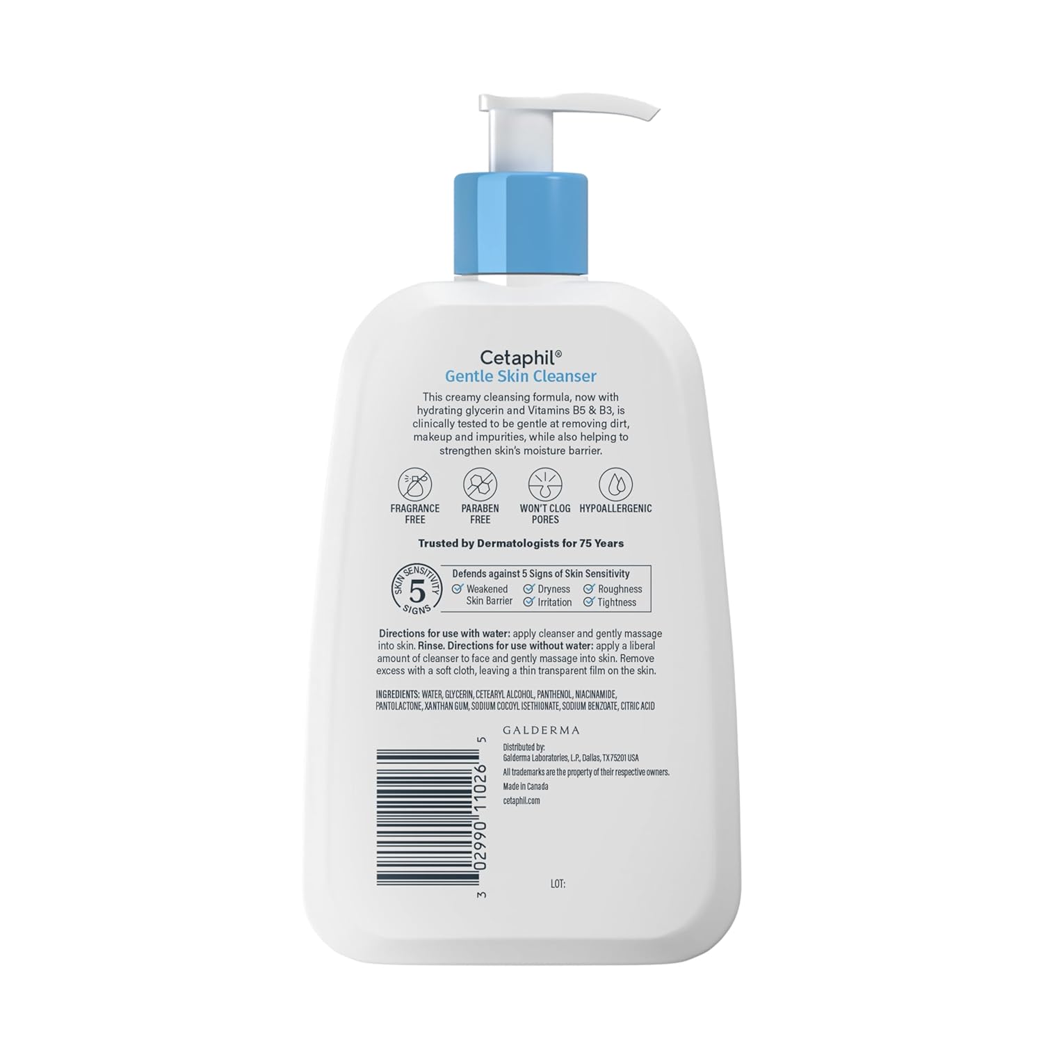 Cetaphil Face Wash, Hydrating Gentle Skin Cleanser for Dry to Normal Sensitive Skin, 8 oz, Pack of 3, Fragrance Free, Soap Free and Non-Foaming - Image 9