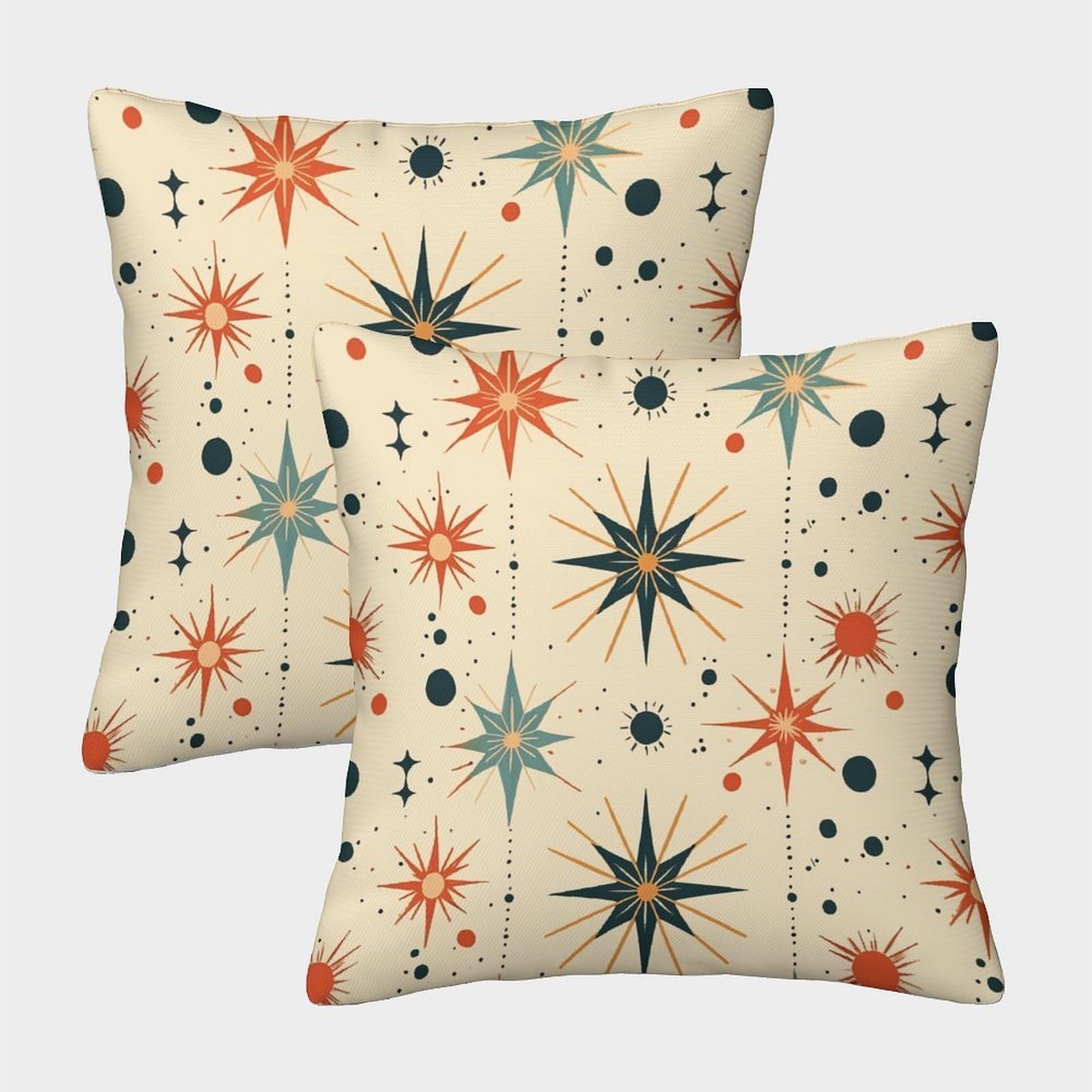 kaiyun 2 Pack Modern Starburst, Atom Symbol Pillow Case 50x50cm 3D Printing Cushion Cover,home Decoration Sofa Cushion