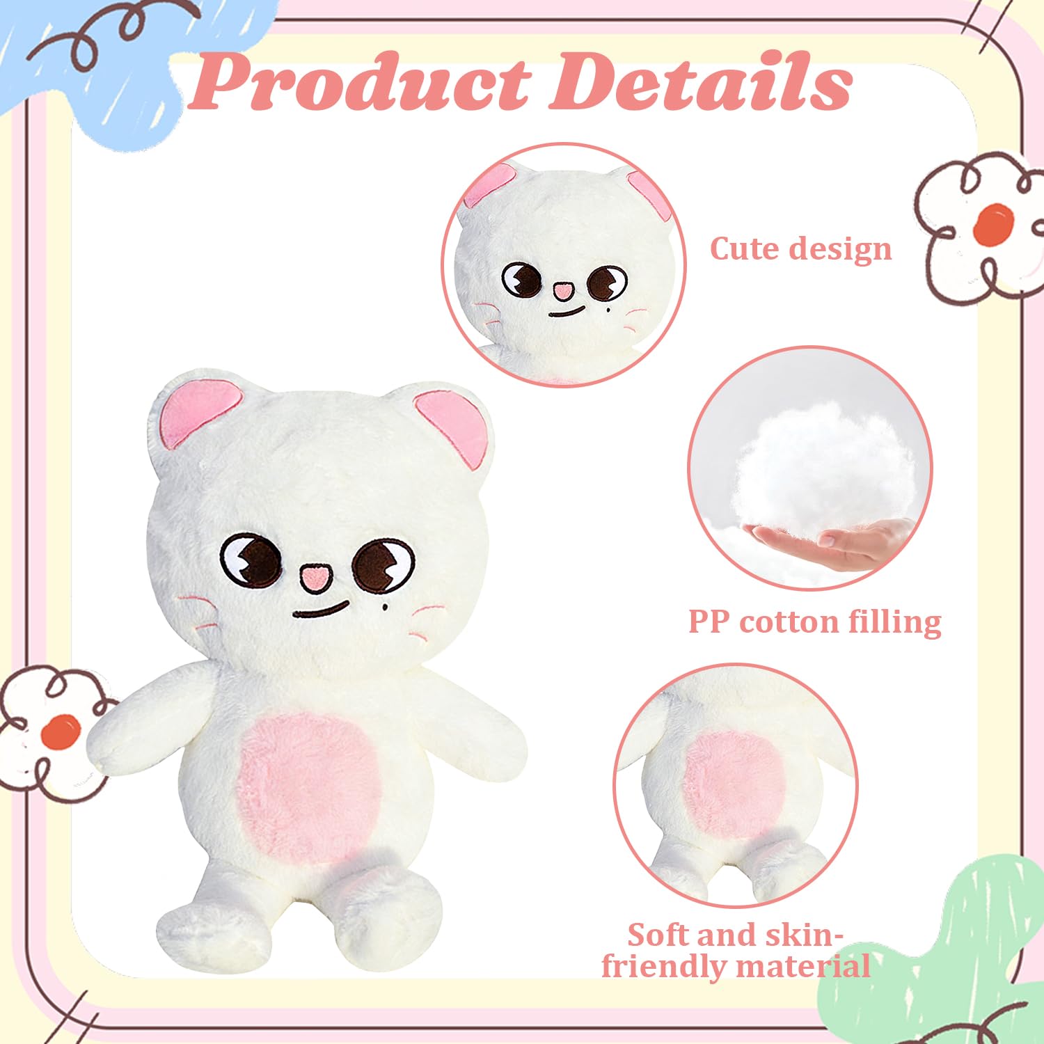 Stray kids Peluche, 50cm Stray Kids Skzoo Peluche, Skzoo Plush St-ray Ki-ds, Pe-luche Sk-zoo, Pelu-che Animali Sk-zoo, St-ray Cartoon Pelu-che, Regalo di Compleanno per Bambini e Fan (M4)