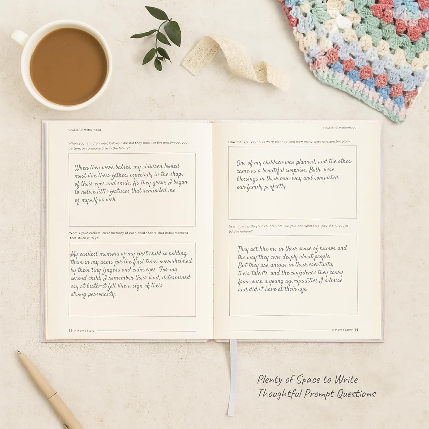 &And Per Se Mom Life Story Journal, Moms Story Guided Journal with 200+ Questions, Mother's Day Birthday Gifts for Mom, Linen Hardcover-7.5'' x 10'' (Beige) - Image 3