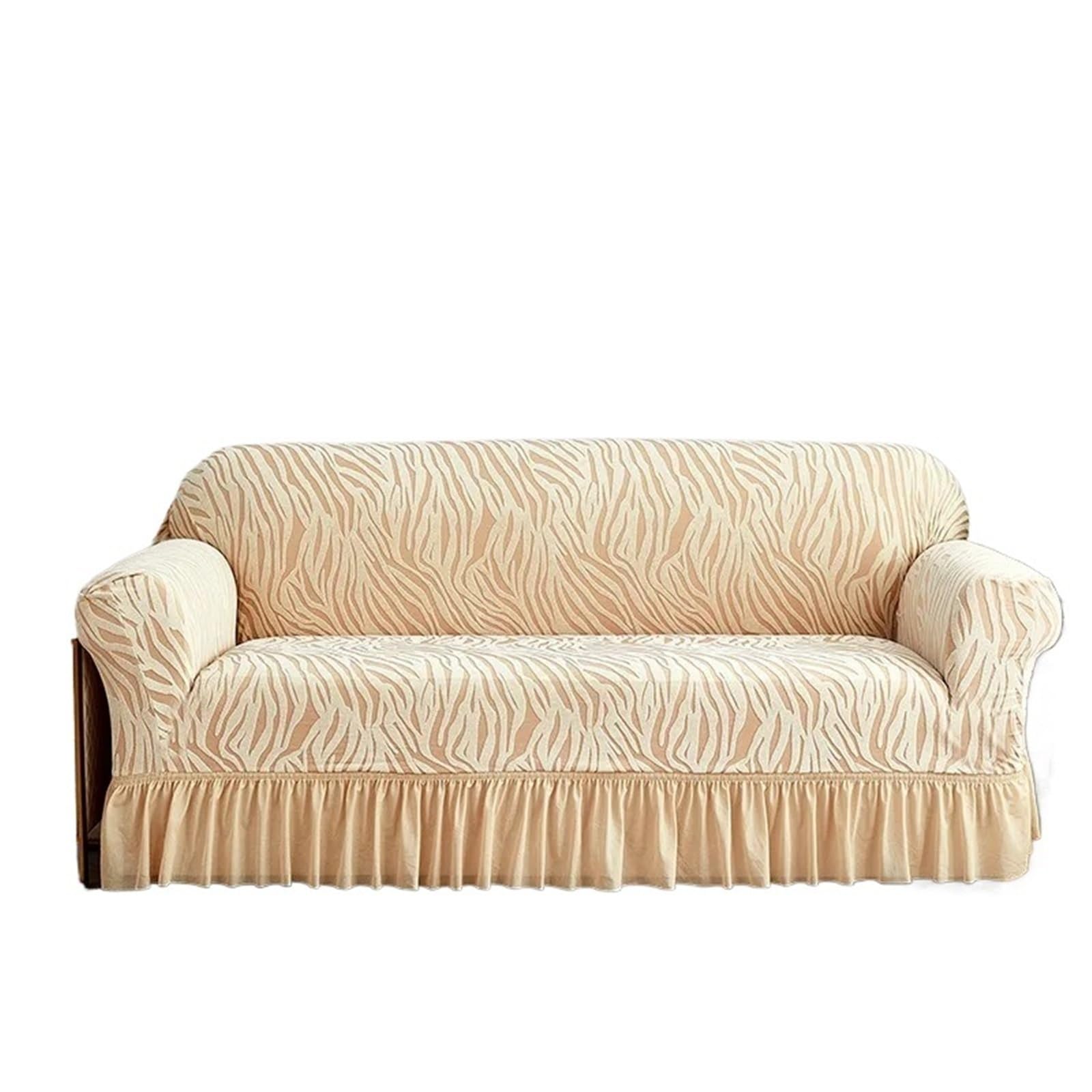 SUBLXPoten Sofa Cover with Skirt 1/2/3/4 Seat Sofa Slipcover with Skirt Easy Fitted for Living Room Couch Cover Washable(Color 4,3-Seater-190-230cm)