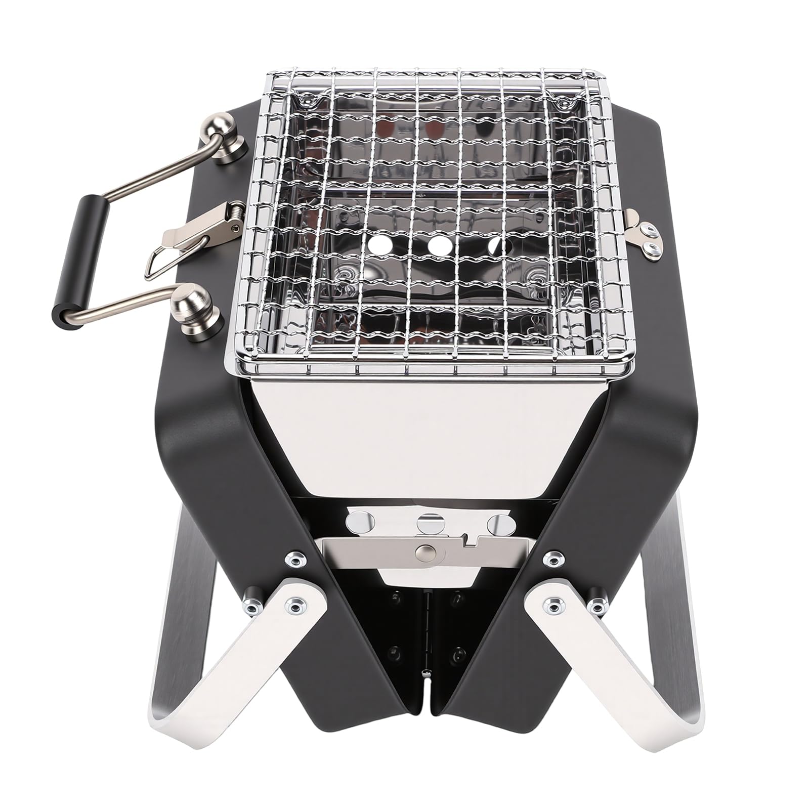 Griglia per Barbecue, Griglia per Barbecue Portatile Pieghevole e Compatta in Acciaio Inossidabile 6,5x4,3x5,9 Pollici, a Carbone con Custodia Integrata per Uso Esterno da Tavolo da Picnic