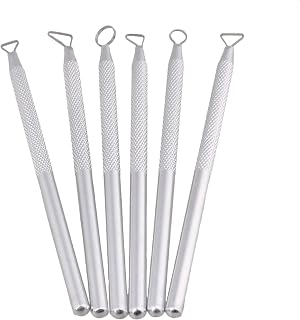BQLZR Carving Clay for Clay Detailing Pumpkin Carving/Detailing Tools,Solid Lightweight Aluminum Handle Mini Ribbon Sculpting Tool Set Pack of 6
