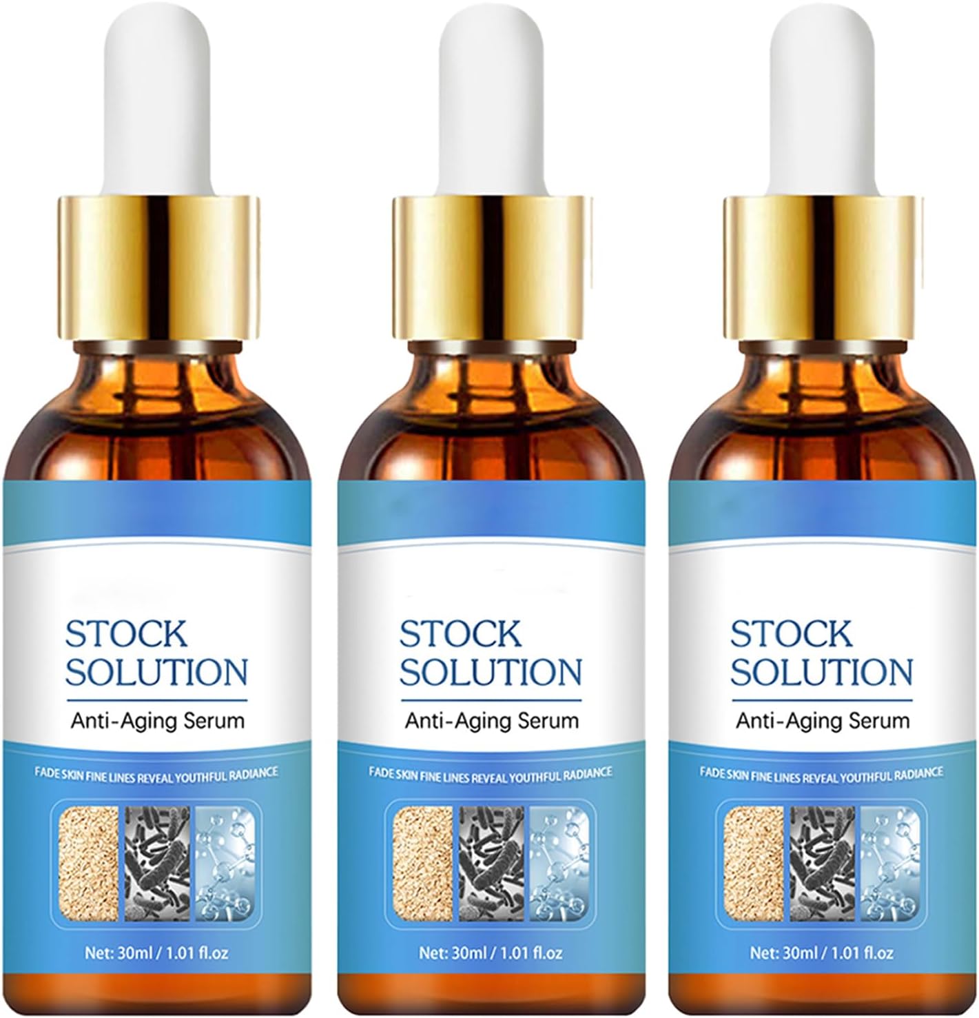 Stock Solution, Face Serum UK, Collagen Serum for Face, In A Bottle, Stock Solution Anti Aging Serum, Reduce Fine Lines,Wrinkles, Boost Collagen(3PCS)