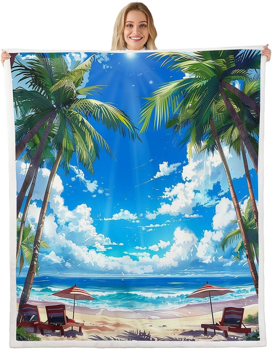 Erosebridal Nautical Anchor Fleece Blankets Queen 90"X90" Summer Ocean Theme Throw Bed Blanket Sea Adventure Sherpa Blankets for Kids Boys Teen Adults,Coastal Ocean Wave Vintage Anchor Fuzzy Blanket