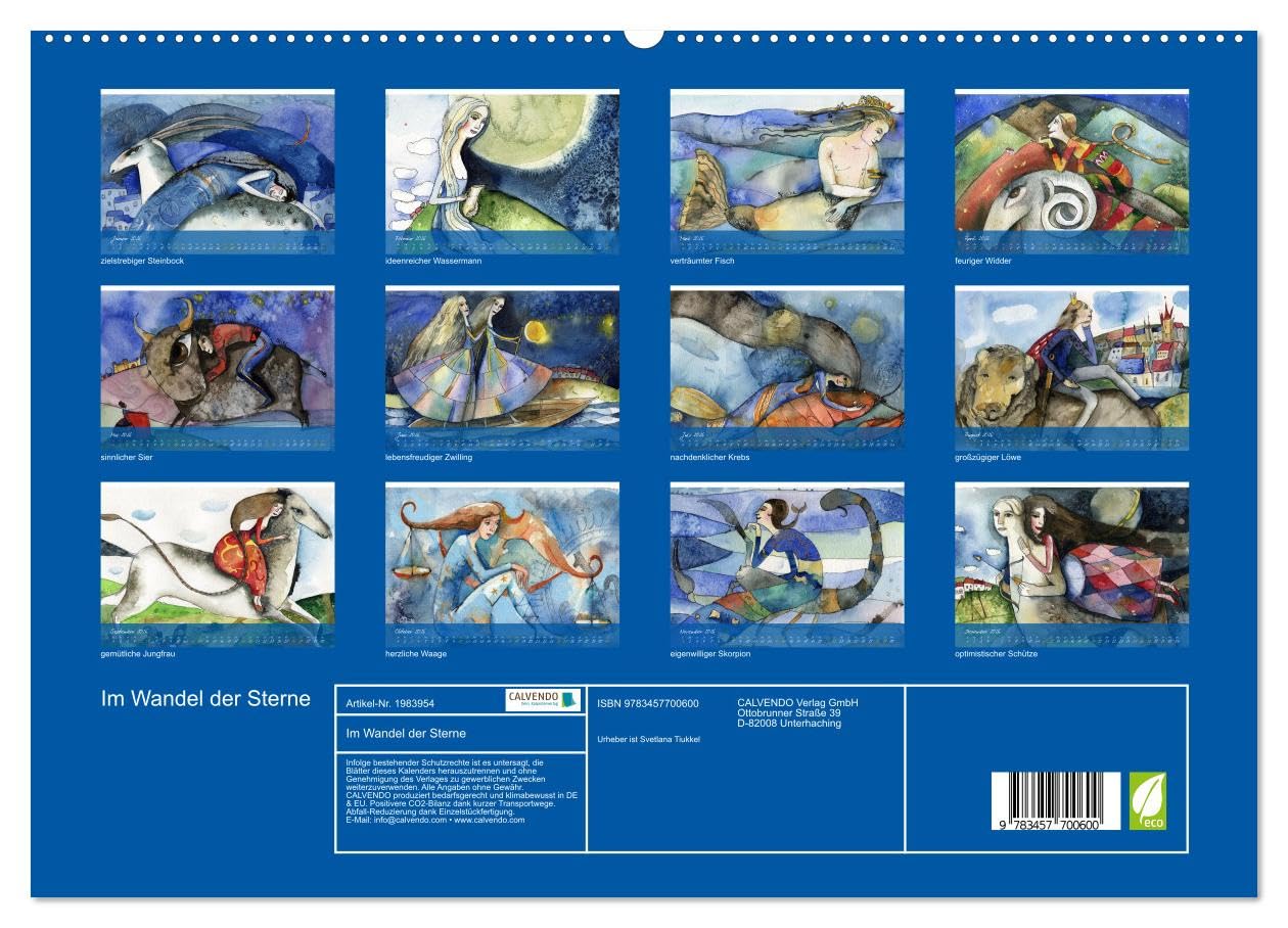 Im Wandel der Sterne (hochwertiger Premium Wandkalender 2026 DIN A2 quer), Kunstdruck in Hochglanz: 12 Sternbilder, meisterhafte Illustrationen (CALVENDO Kunst)