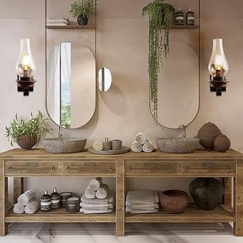 LightInTheBox 2pcs Rustic Wall Sconce+6-Lights Retro Farmhouse Chandelier