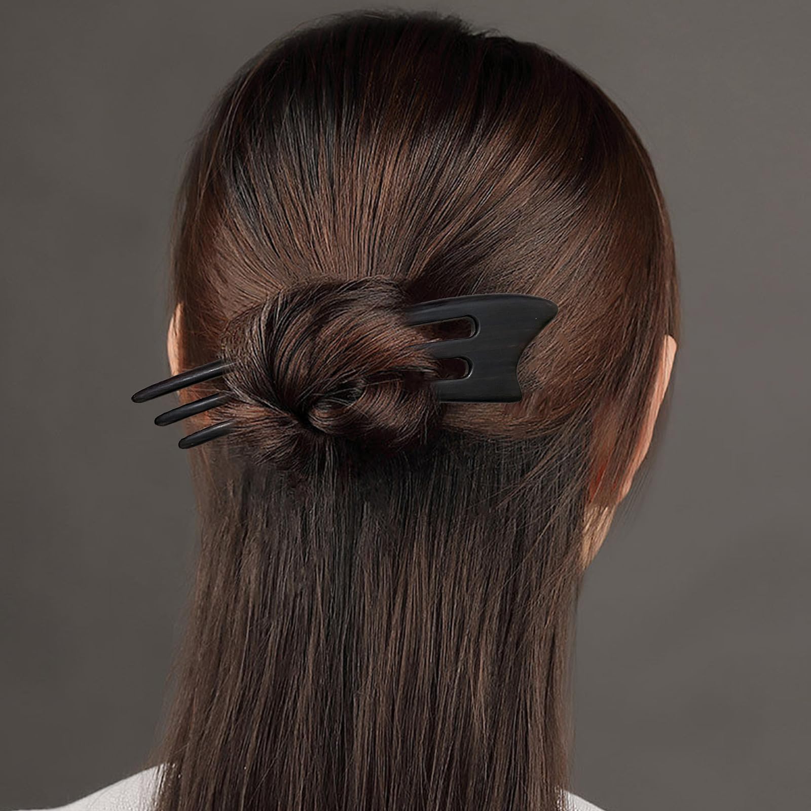 Französische Haargabel aus Holz, handgefertigt, 3 Zinken, für Damen, Sandelholz, Haarstäbchen für Brötchen, Chignon, Haarnadeln, Zubehör
