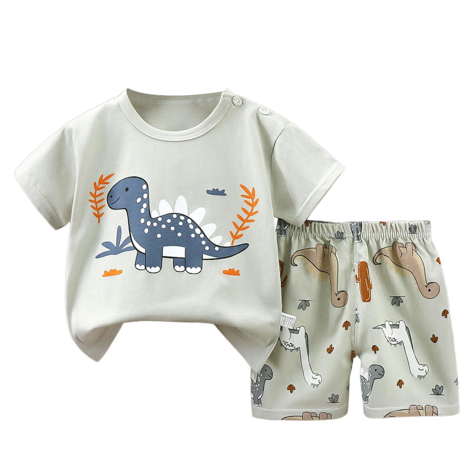 Cokbyavla Boys 17Light Green Summer Beach Button-Down Shirt Top + Shorts For Kids, ' Pants Set Toddler Linen Pants Happy 1St Birthday Dinosaur Pajamas For 4T Big Brother Toddler Shi(,18-24 Months)