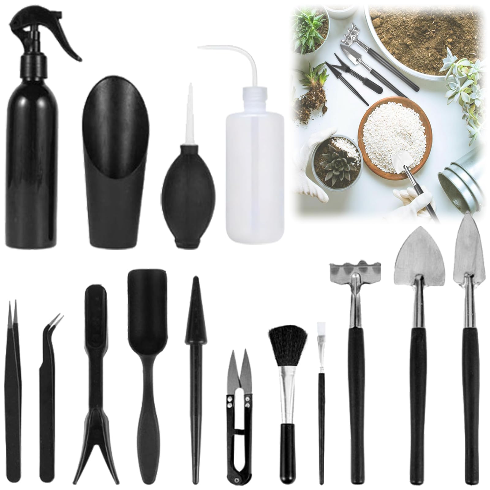 15 Pièces Mini Outils de Jardinage
