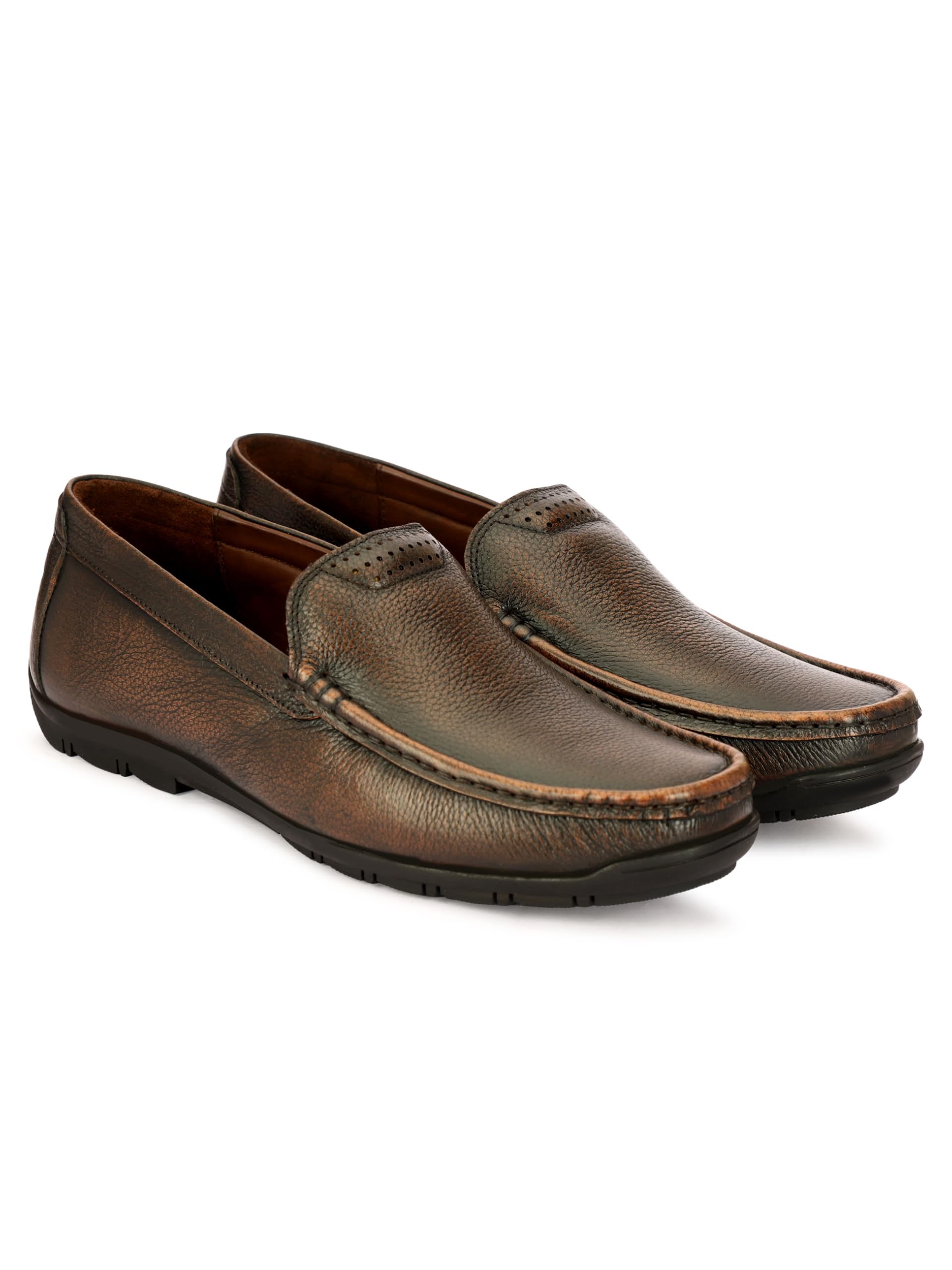 varito Men's Black Leather Loafers | NDM Leather Upper | DD Leather Inner | TPR Sole | Comfortable Formal & Casual Slip-On Shoes for Office-picture-54