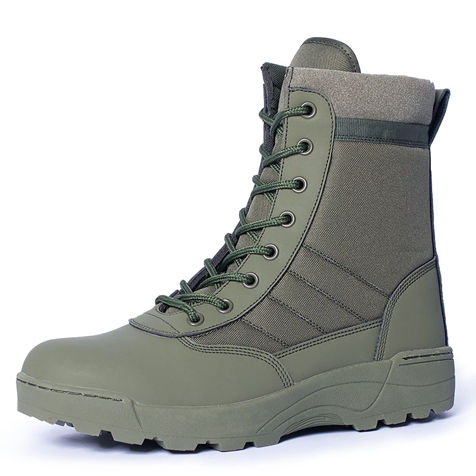 HHMacroMens Outdoor Desert Tactical Booties Ultralight Breathable Military Boots Combat Boots Army Patrol Boot Security Police Shoes,Green- US9.5/UK8.5/EU42.5