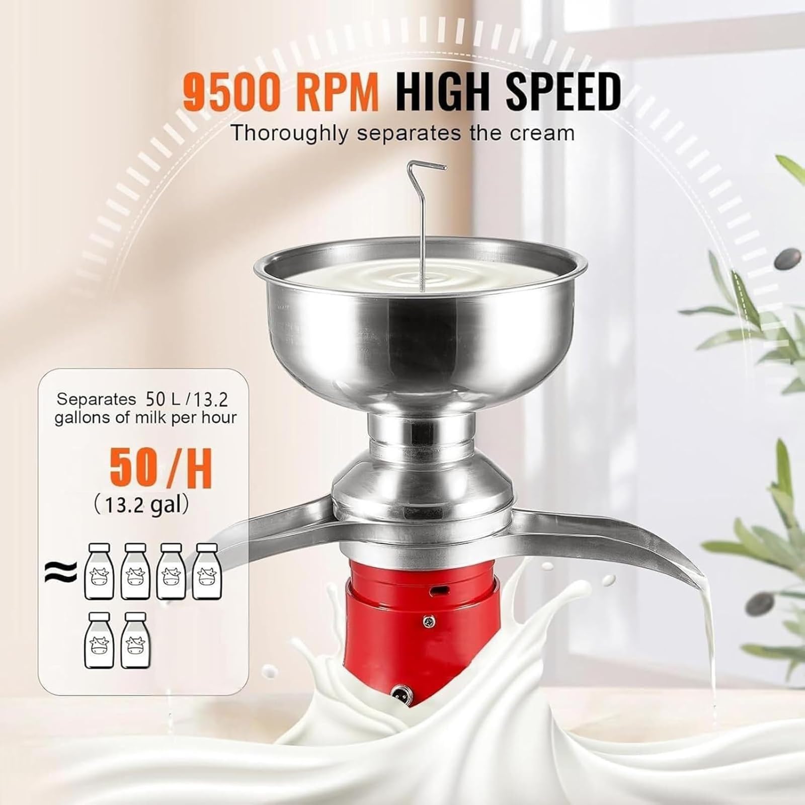 Macchina elettrica separatrice per crema di latte, centrifuga in acciaio inossidabile per la lavorazione del latte fresco, ideale per aziende lattiero-caseari e fattorie