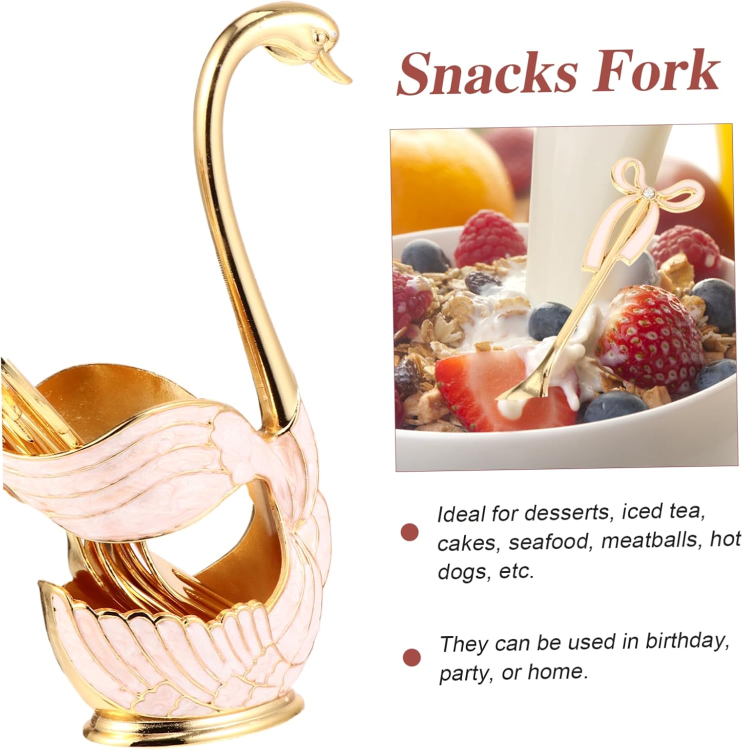 STOBAZA Fork Dessert Forks for Appetizers Snacks Fruit Cake Safe for Family Parties