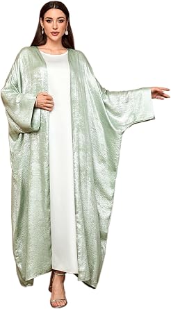 Shiny Party Abaya Ramadan Eid Batwing Open Kimono Dubai Muslim Damen Abayas For Women Kaftan Dress Islamic Clothing