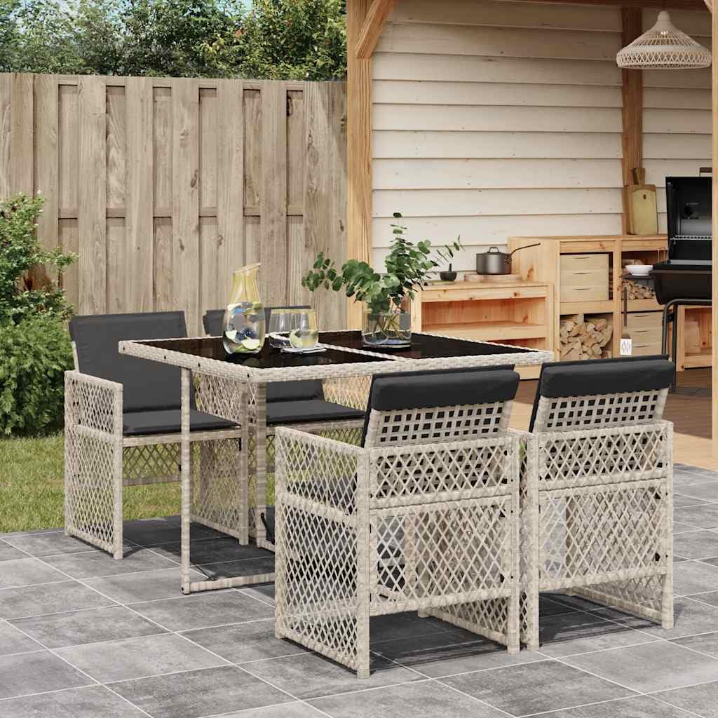 Salon de jardin polyrotin pas cher table verre 110x106 chaises pliables terrasse