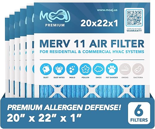Miniatura 8 de Filtro de aire de 14 x 24 x 1 (paquete de 6)  MERV 11  MOAJ Premium Allergen Defense  BASADO en Estados Unidos  Filtros de aire de repuesto plisados