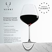 Vista 2 de Viski Reserve Inez Copas de vino burdeos, copas de vino tinto transparentes para bodas, aniversarios, regalos de cumpleaños para mujeres y hombres