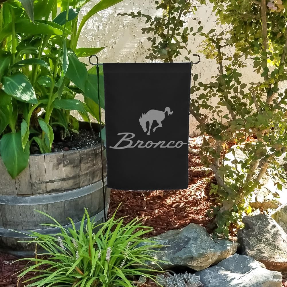 Ford Bronco Chrome Logo Garden Yard Flag