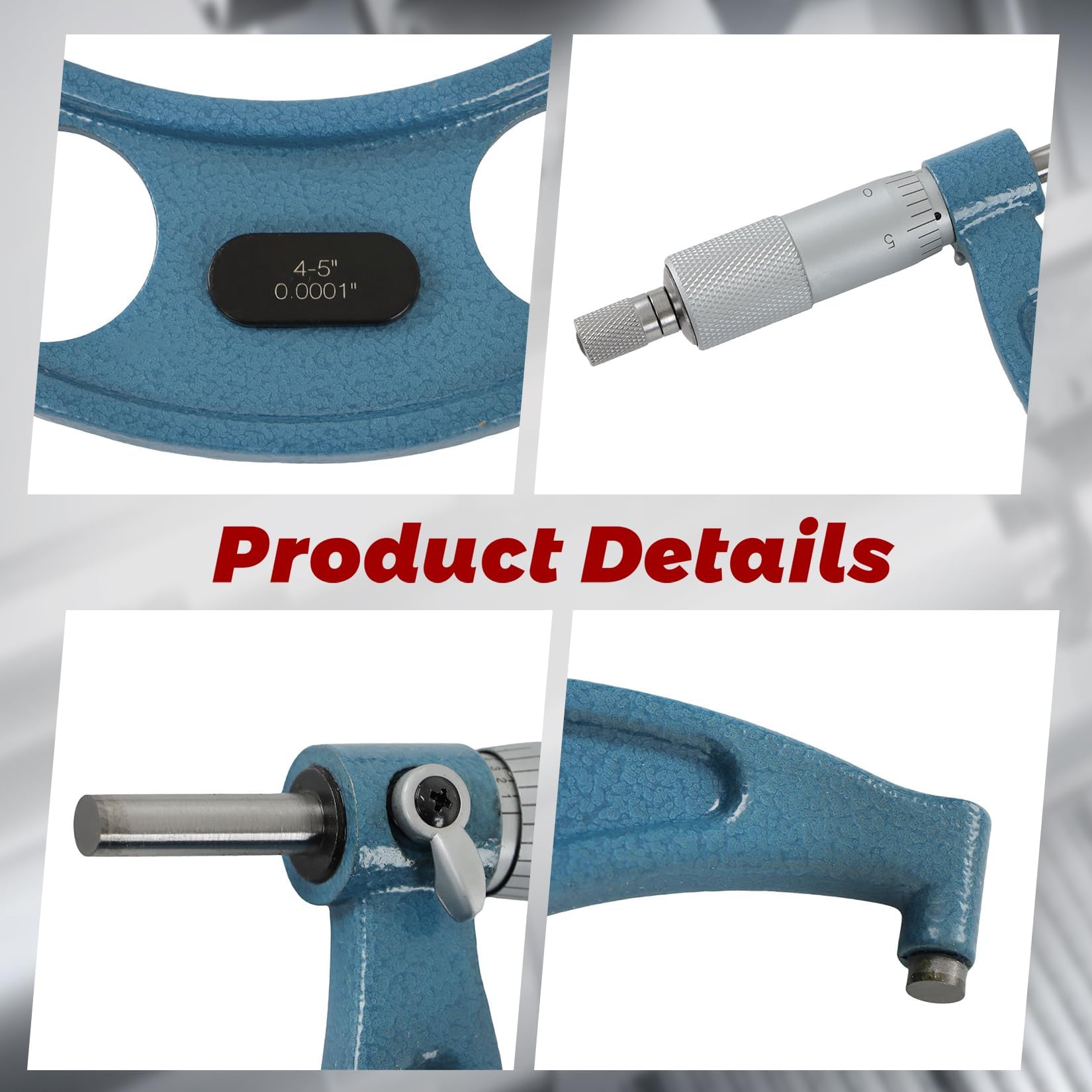 Micrómetro exterior métrico de 0 a 150 mm, 6 unidades, 0,01 mm, estándares de carburo