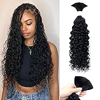 Vista 9 de Cabello Humano para Trenzado 100g Un Paquete/Lote de 22 Pulgadas, Cabello Natural Negro, Onda de Agua, Rizado, a Granel, para Trenzado Sin Tejido