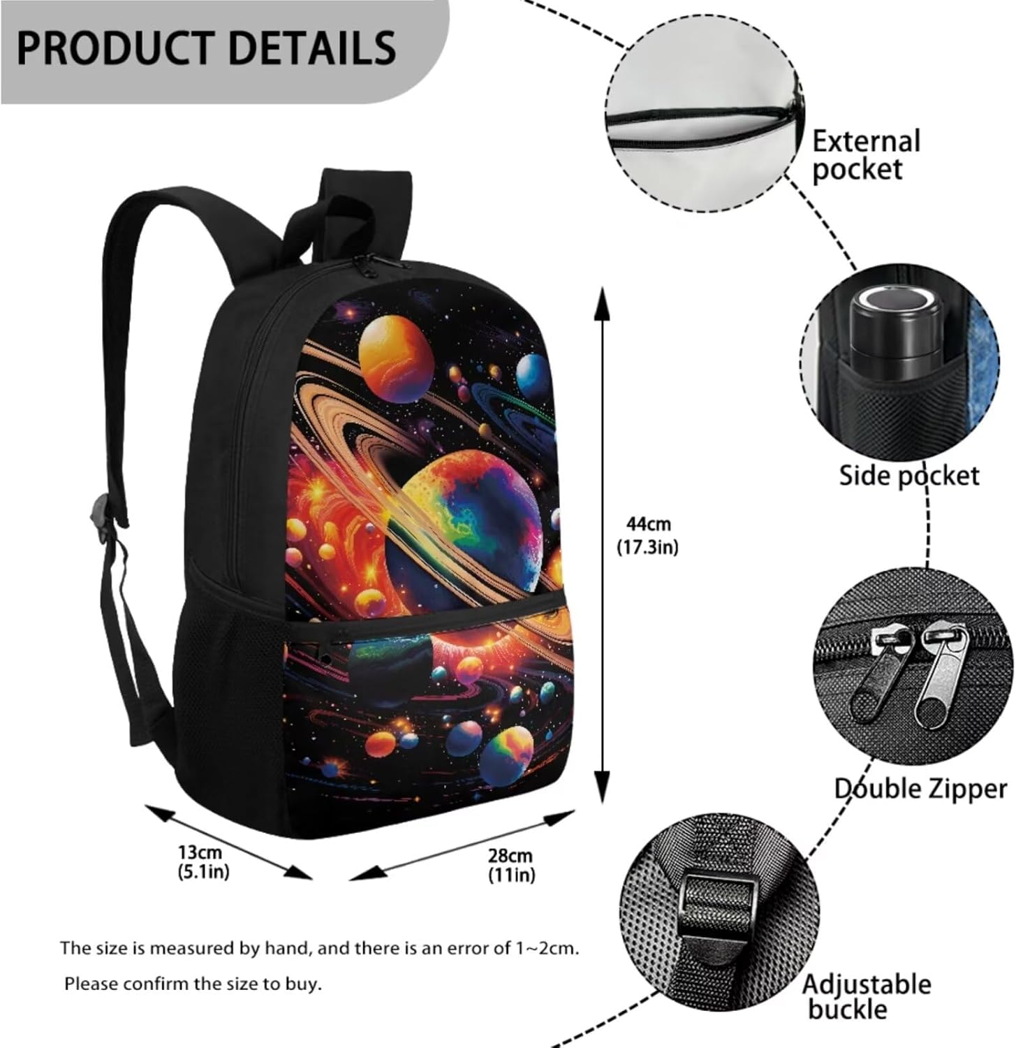 TOADDITDO Galaxy Backpack and Lunch Box Set for Boys Girls 3 Piece Book Bags Set with Pencil Case Elementary School Large Schoolbag Kids Daypacks Laptop Backpacks Travel Duffel Bag Back Pack