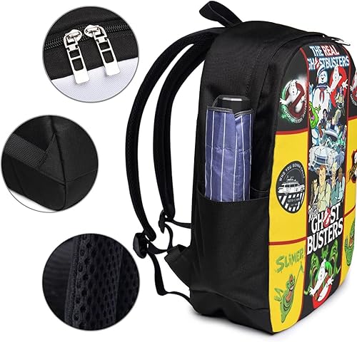 Vista 5 de La mochila para niños cuenta con espalda acolchada y correa ajustable para mochilas escolares y de viaje, Negro -, Mochilas de viaje