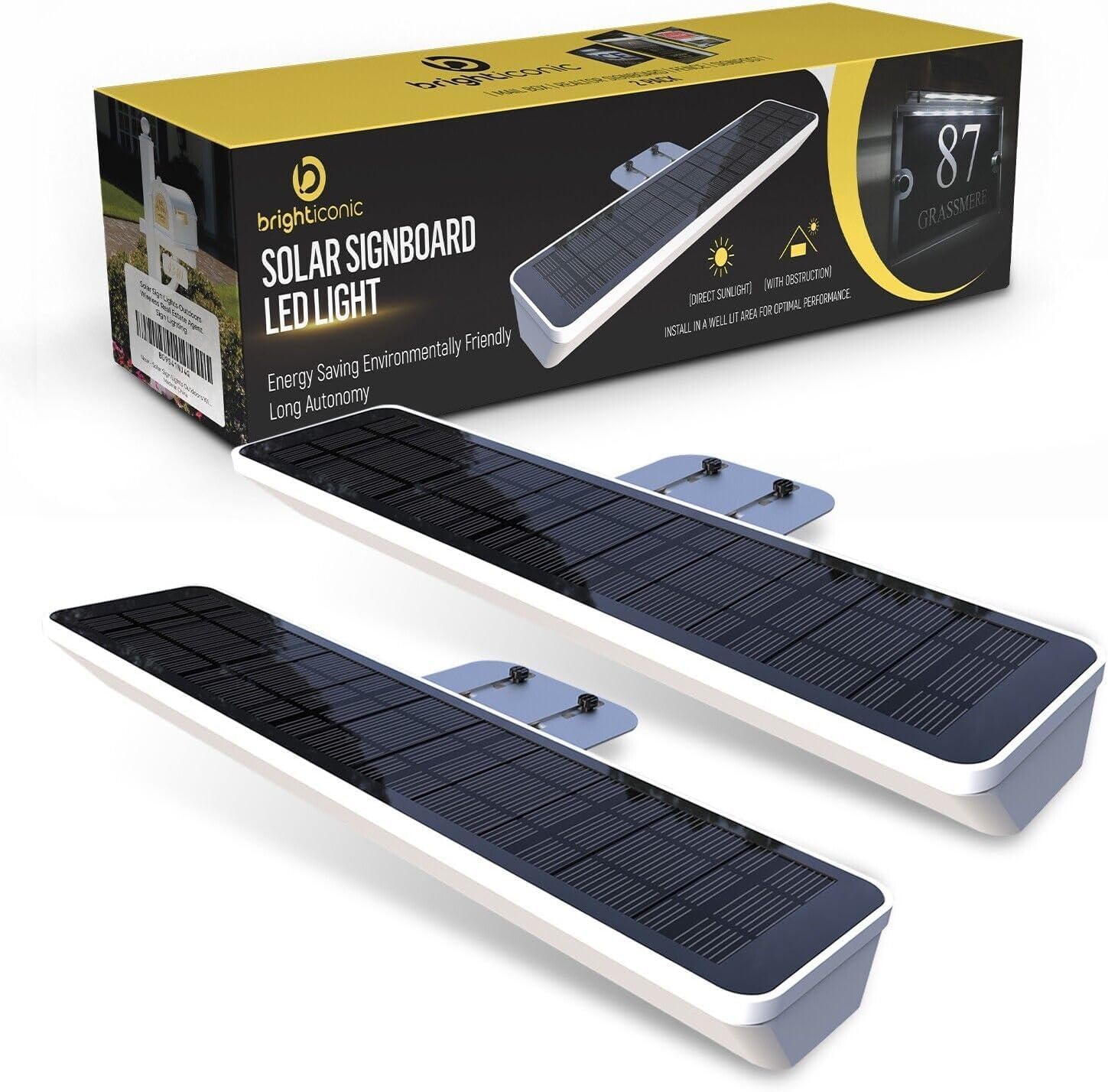 Solar Sign Lights Outdoors Wireless Real Estate Agent Sign Post Board Lighting LED Signboard Gifts For Real Estate Agents For Lease Coming Soon 3000K 2 PACK