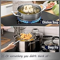 Vista 6 de Hiware Colador de Araña de Acero Inoxidable Escumador Cucharón, Utensilios de Cocina Colador de Alambre Cuchara para Pasta, 17.8 cm