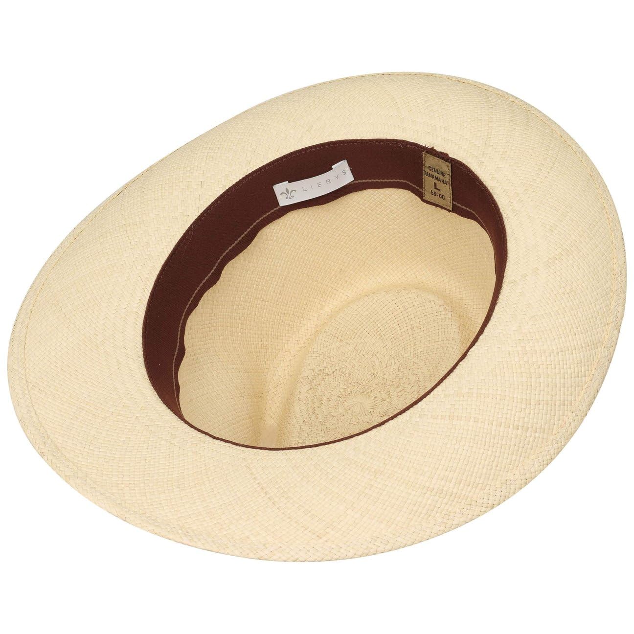 LIERYS Jennes Fedora Panamahut Handmade Ecuador Sonnenhut mit Ripsband Panamastroh