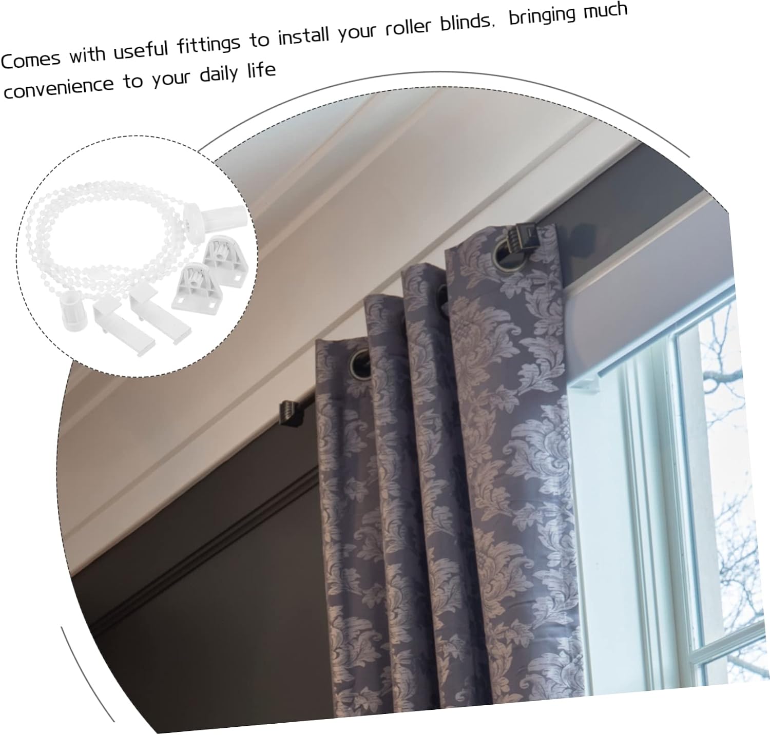 1set Curtain Repairing Parts Roller Blind Fittings Kit Blind Bead Chain
