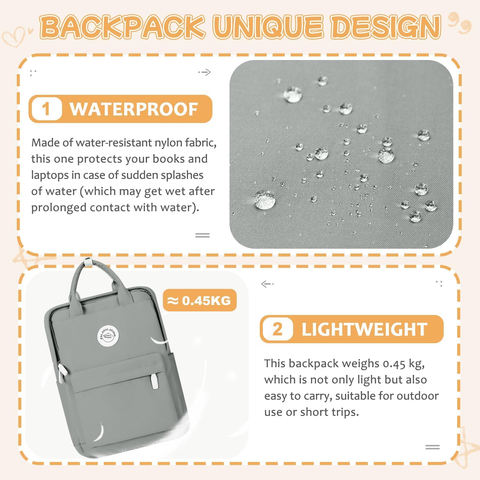 HYC00 Mochilas Escolares Adolescentes Mochila Universitaria Mujer Mochila Escolar Mochilas Colegio Niña Mochila Mujer Casual Mochila Portatil 14 Pulgadas, Mochila Instituto Chica Backpack School Bag
