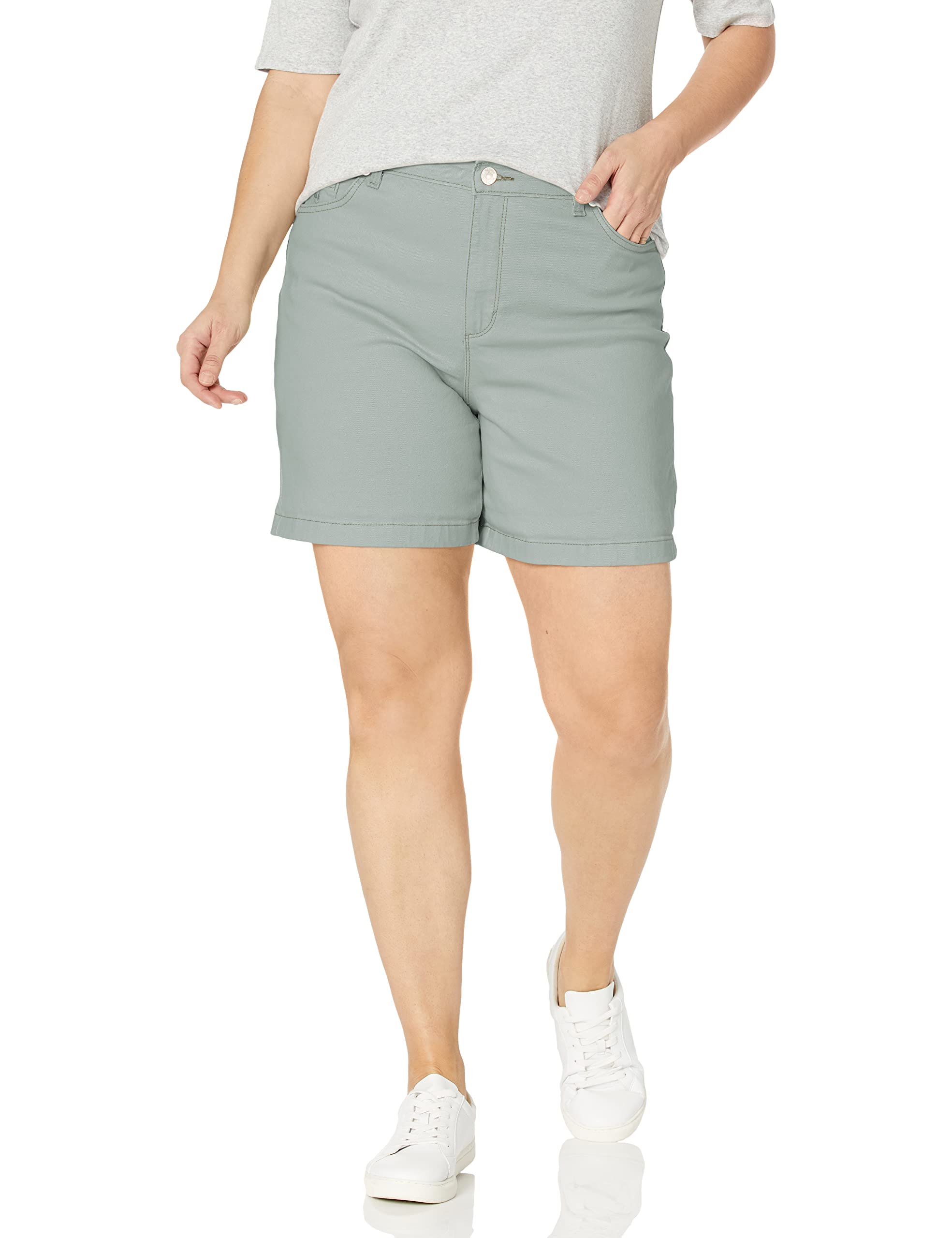 Short Amanda HR Basic taille haute galbant vert eucalyptus taille 38 femme