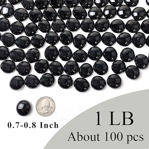 Miniatura 46 de Cuentas de vidrio transparente de 1 libra para jarrones, 100 piedras de vidrio, canicas de vidrio plano transparente para relleno de jarrones, velas