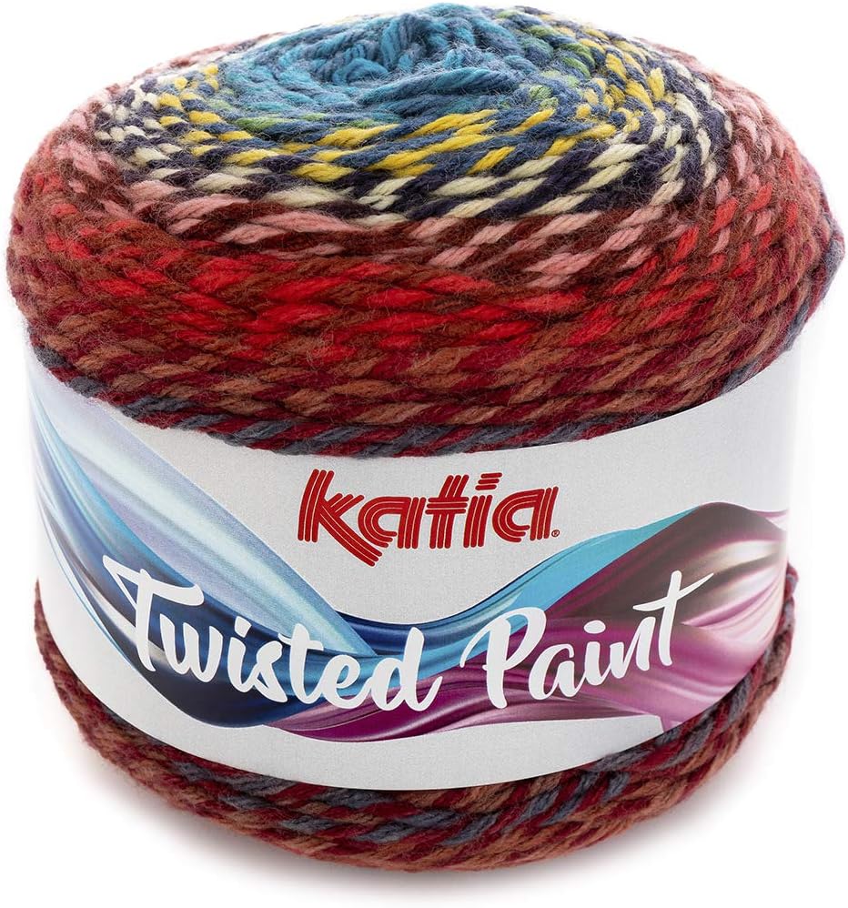 Katia Twisted Paint – Colour: Marino/Rojizos (155) – 150 g/Approx. 240 m Wool