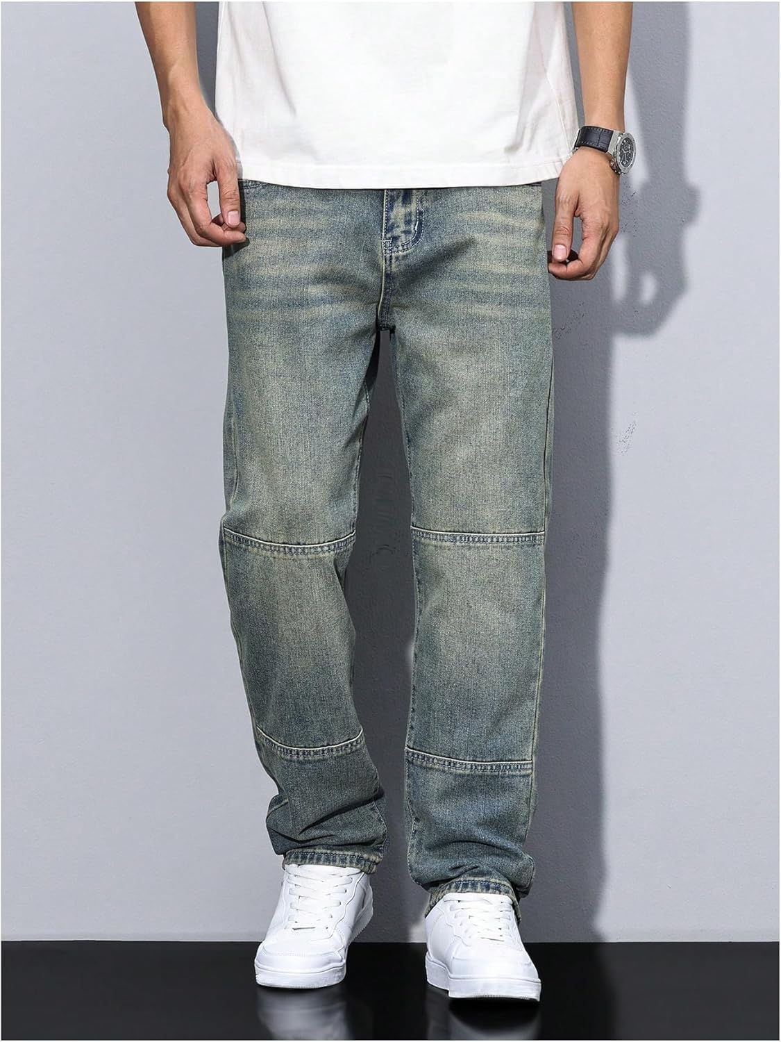 Verdusa Men's Straight Leg Jeans Baggy Denim Pants Vintage High Waist Loose Trousers - Image 3