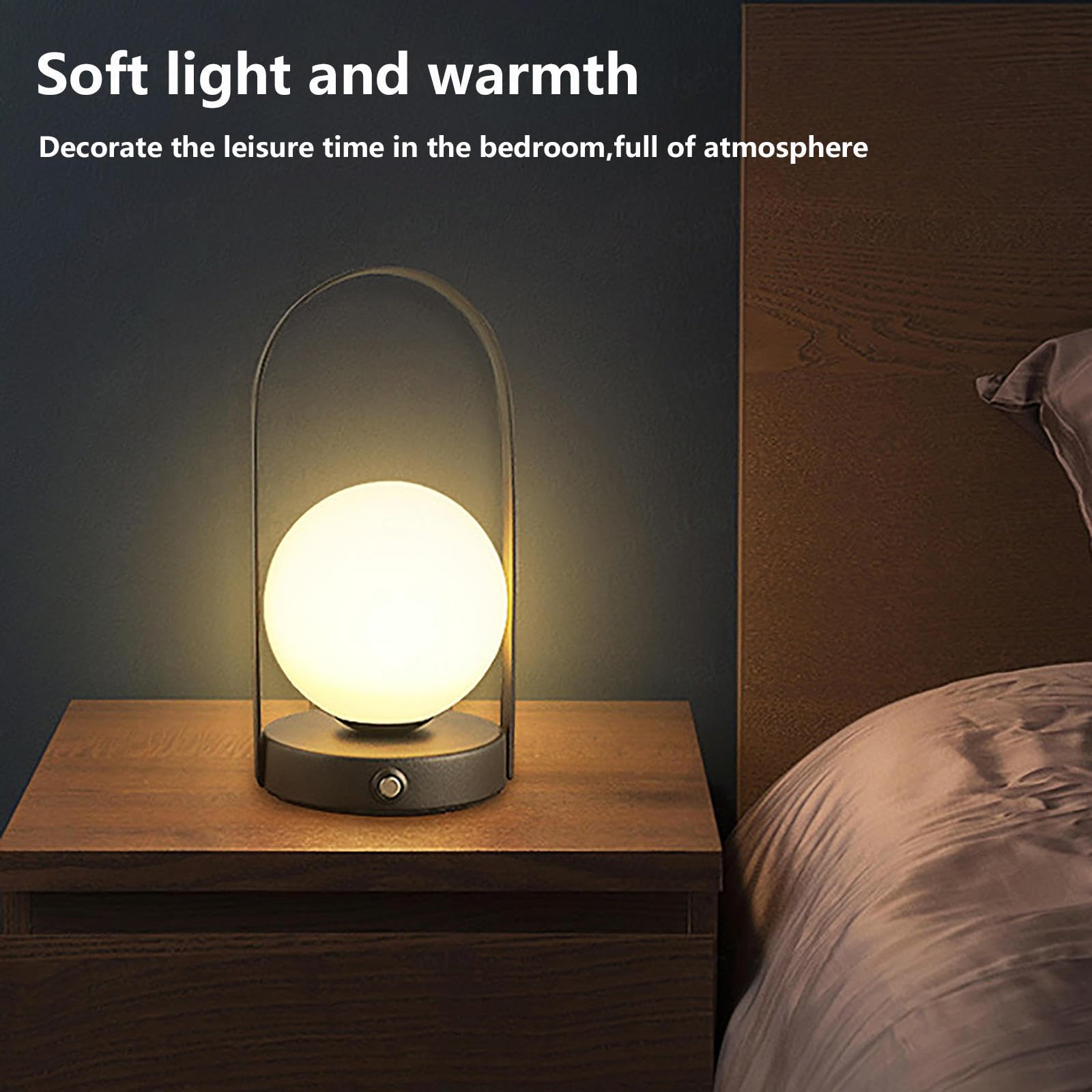 ARTSIM Acrylique Sphérique Veilleuse, Veilleuse Bébé Rechargeable Avec Variateur 3 Couleurs Et Luminosité, Lampe De Bureau Pour Chambres à Coucher Et D'enfants,B