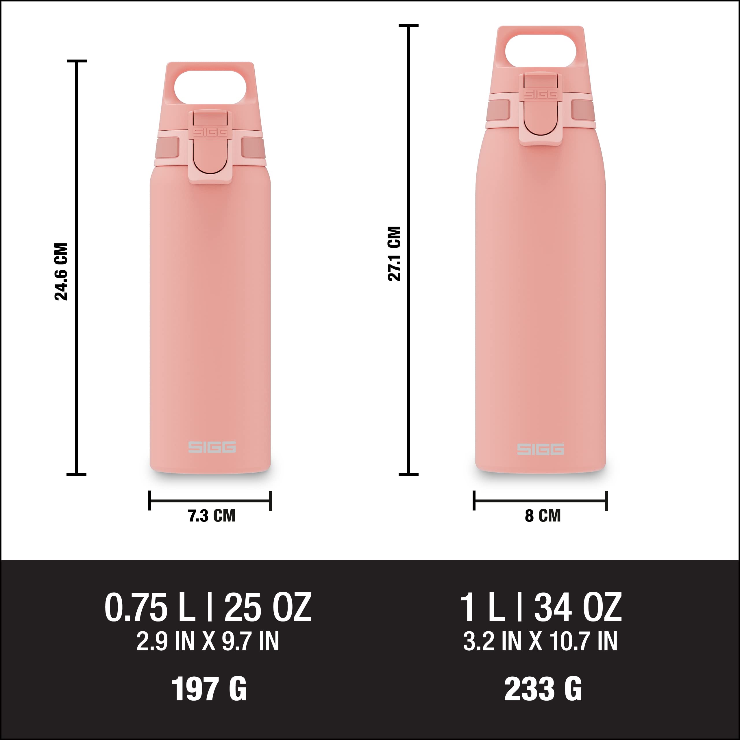 Sigg Shield One Shy Pink 8992.1 Butelka do Picia, Różowy, 0.75 l