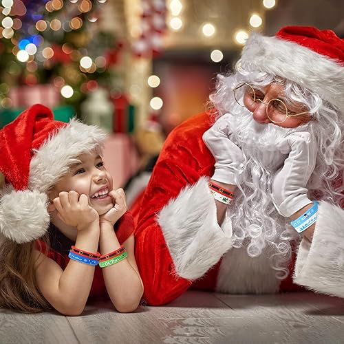 Miniatura 6 de Capoda 120 pulseras de silicona de Navidad a granel, banda de goma de Navidad, accesorios de regalo para calcetines de Navidad, suministros de