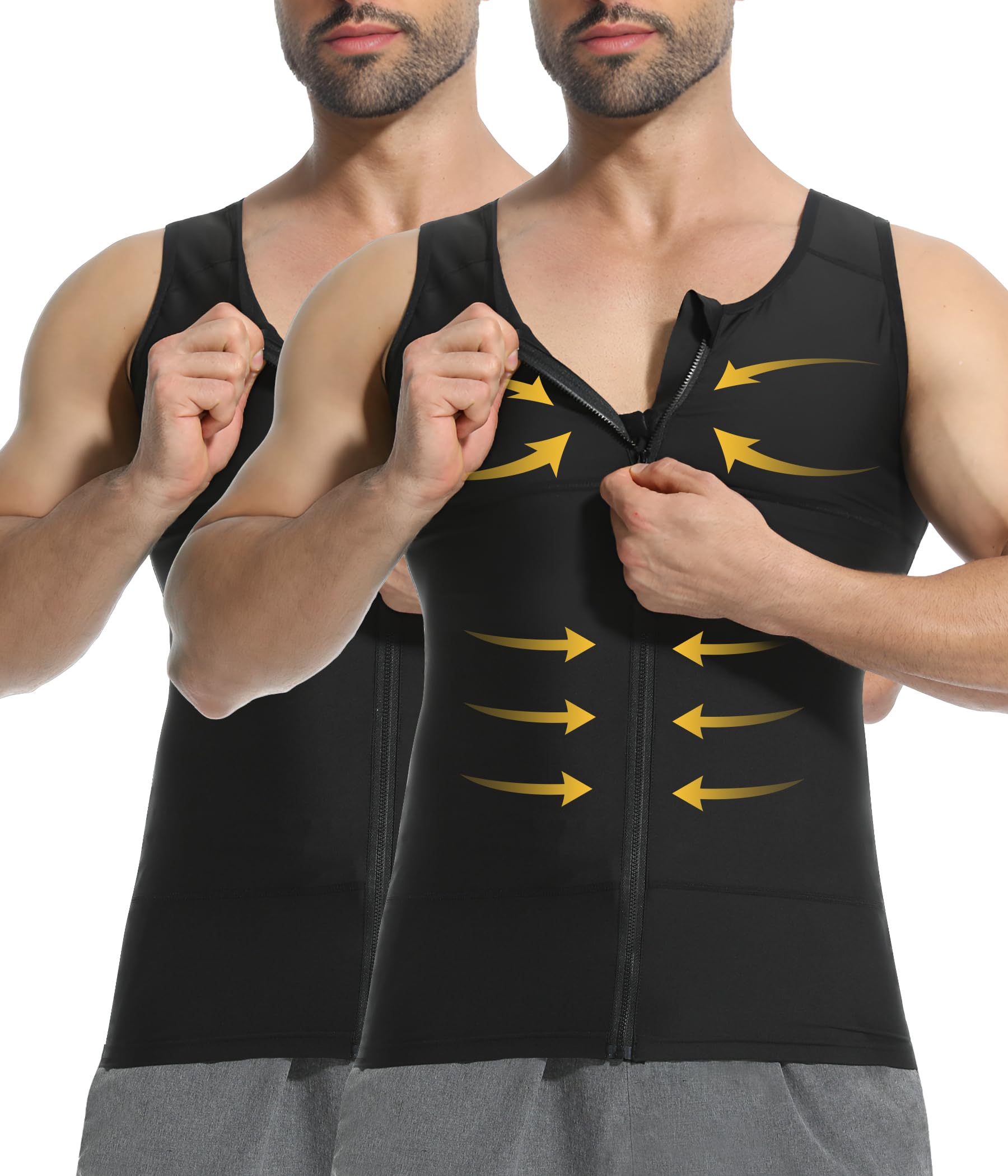 PODFAN Mens Compression Shirt Zipper