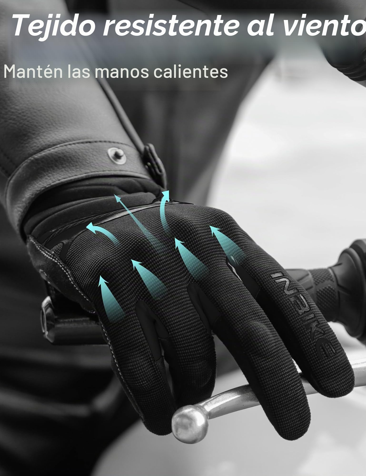 INBIKE Guantes Moto Invierno Hombre Impermeable Compatible con Pantalla Táctil Guantes Moto a Prueba De Viento con Membrana Impermeable Hipora y Forro Térmico(IM902W)