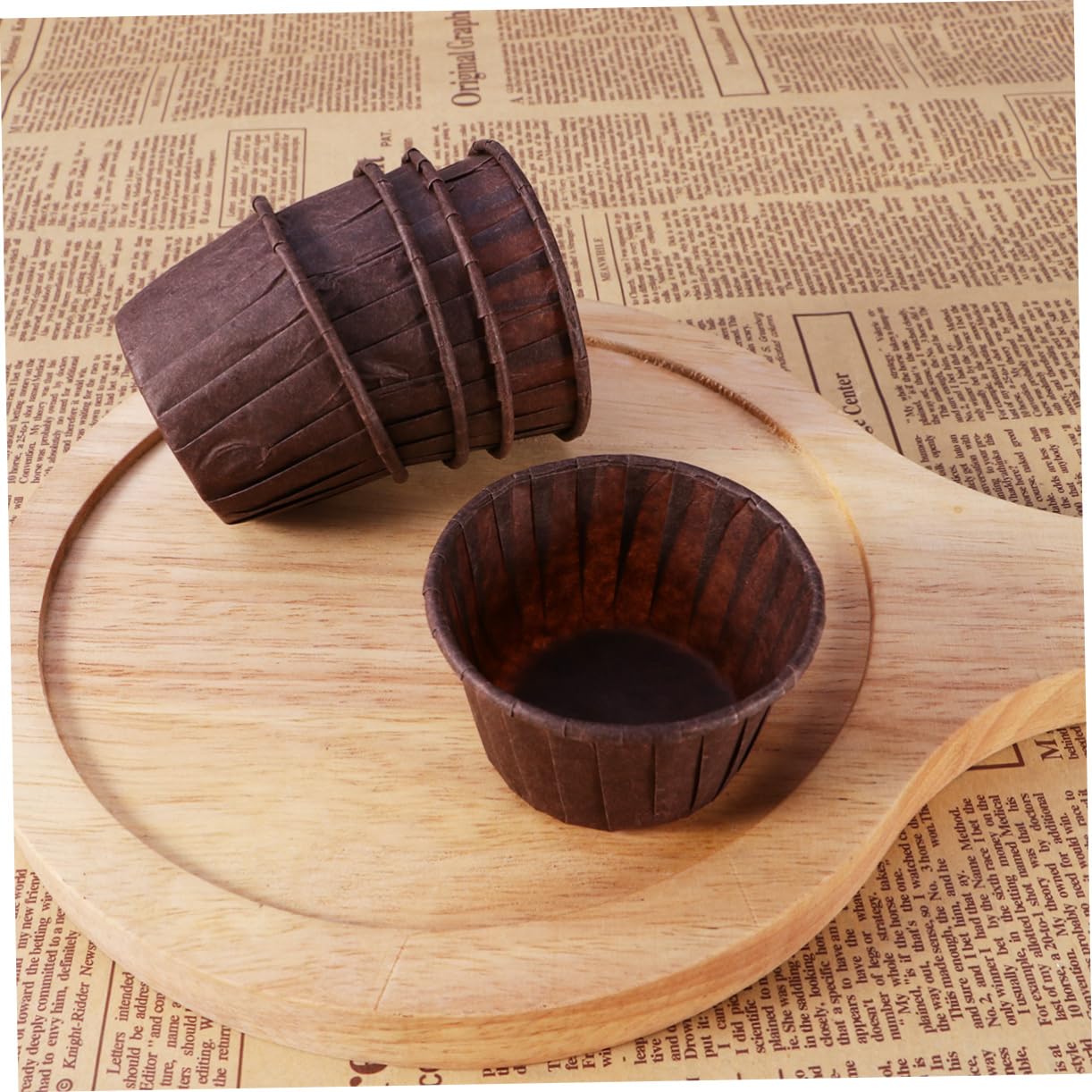 PRETYZOOM 200piezas Copa Para Hornear Muffins De Papel Resistente Grasas Para Pasteles y Postres Color Chocolate Accesorio De Repostería Para Fiestas y Hogar