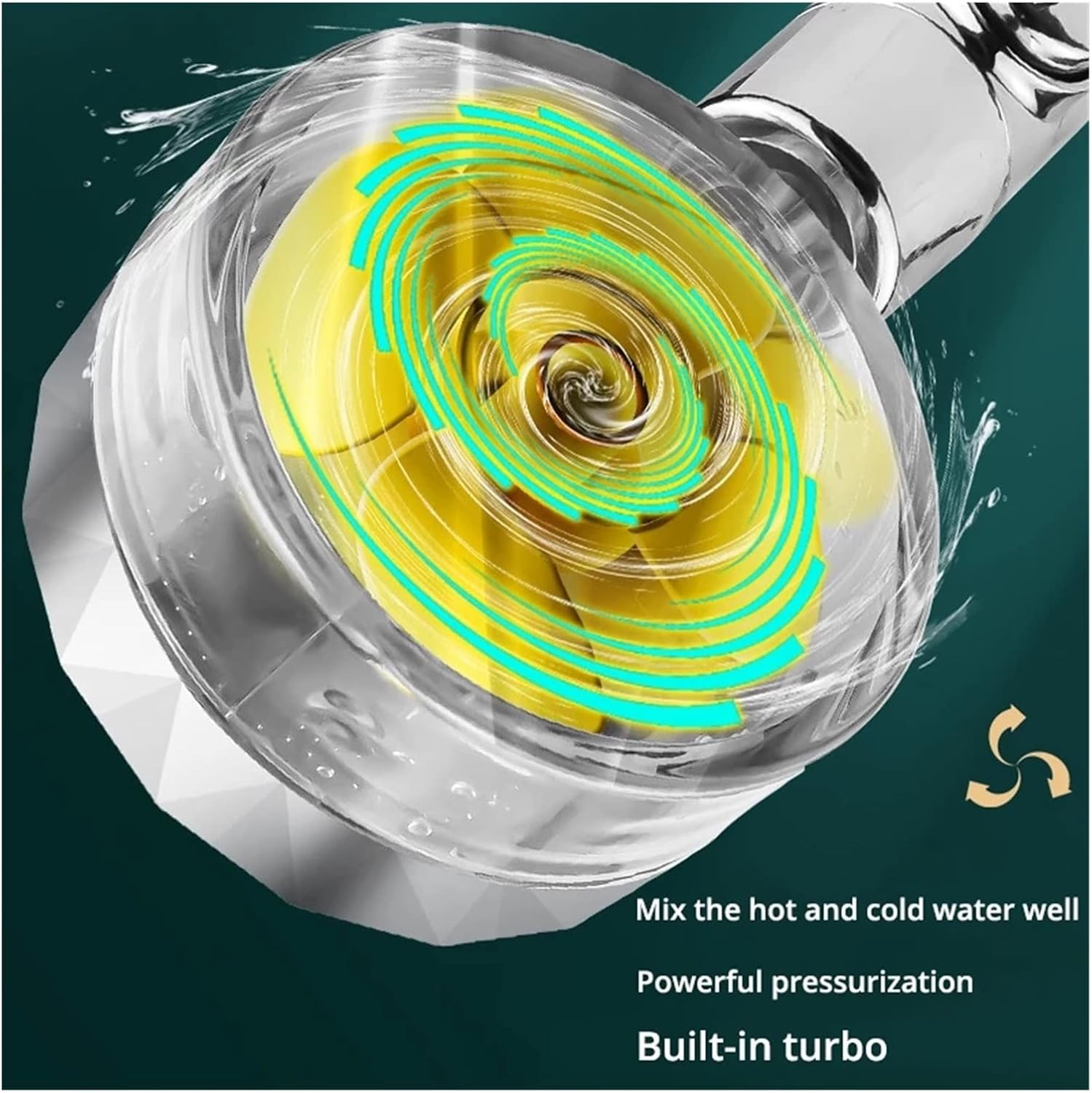 強力加圧スプレーノズル 節水 降雨量 360度回転 小型ファン付 ゆったり