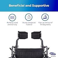 Vista 4 de Invacare Reposapiés para silla de ruedas con diseño abatible, longitud de reposapiés ajustable y placa de pie compuesta abatible, fácil de instalar