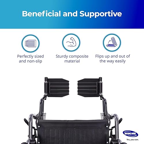 Miniatura 4 de Invacare Silla de ruedas Legrest con diseño oscilante, longitud del reposapiés ajustable y plantilla compuesta abatible, fácil de instalar, diseñada